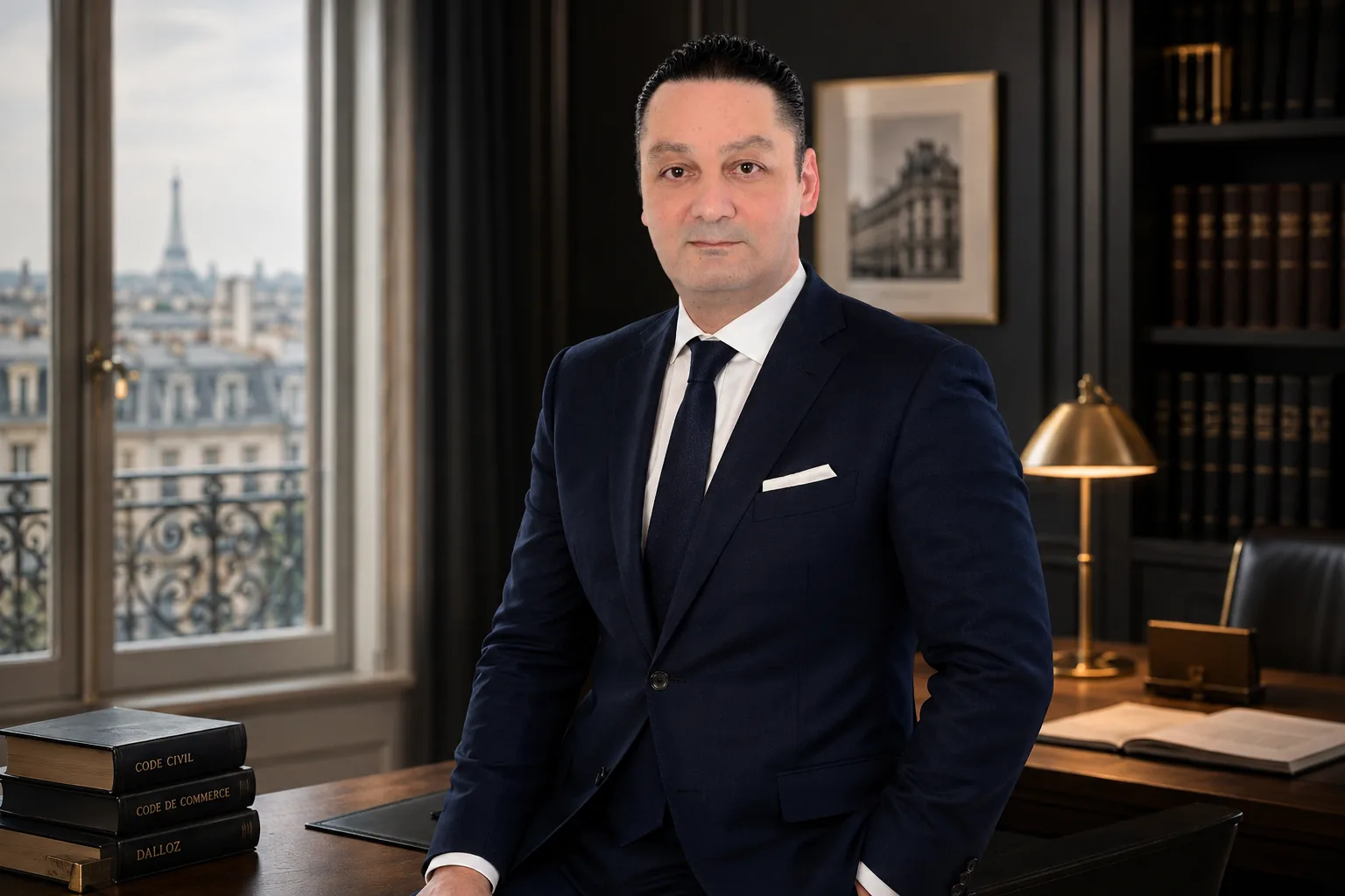 Maître Zied El Air, avocat au Barreau de Paris, dans son cabinet